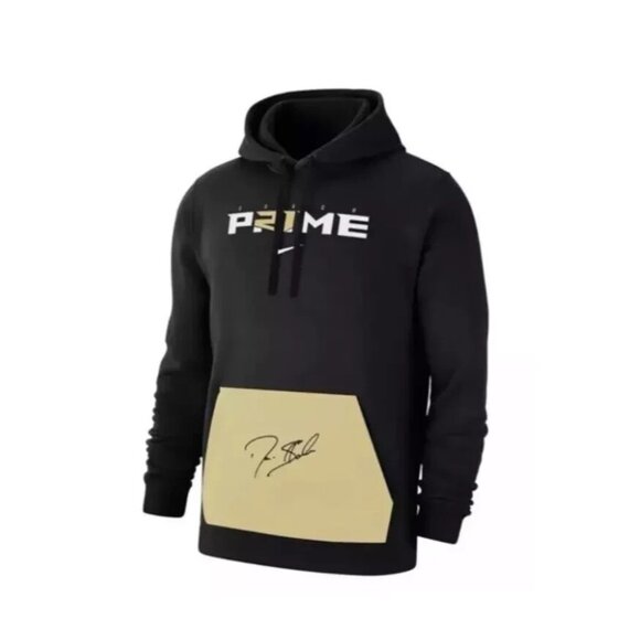 Nike Coach Prime Hoodie Sweatshirt Black Deion Sanders Mens Size Large Pockets - Picture 1 of 6